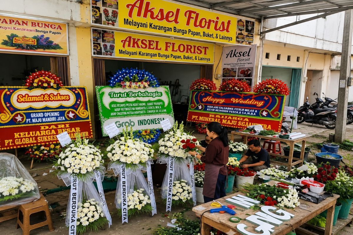 Toko Bunga Medan Aksel Florist melayani papan bunga, standing flower, bouquet, bunga meja, dan karangan bunga di Medan.